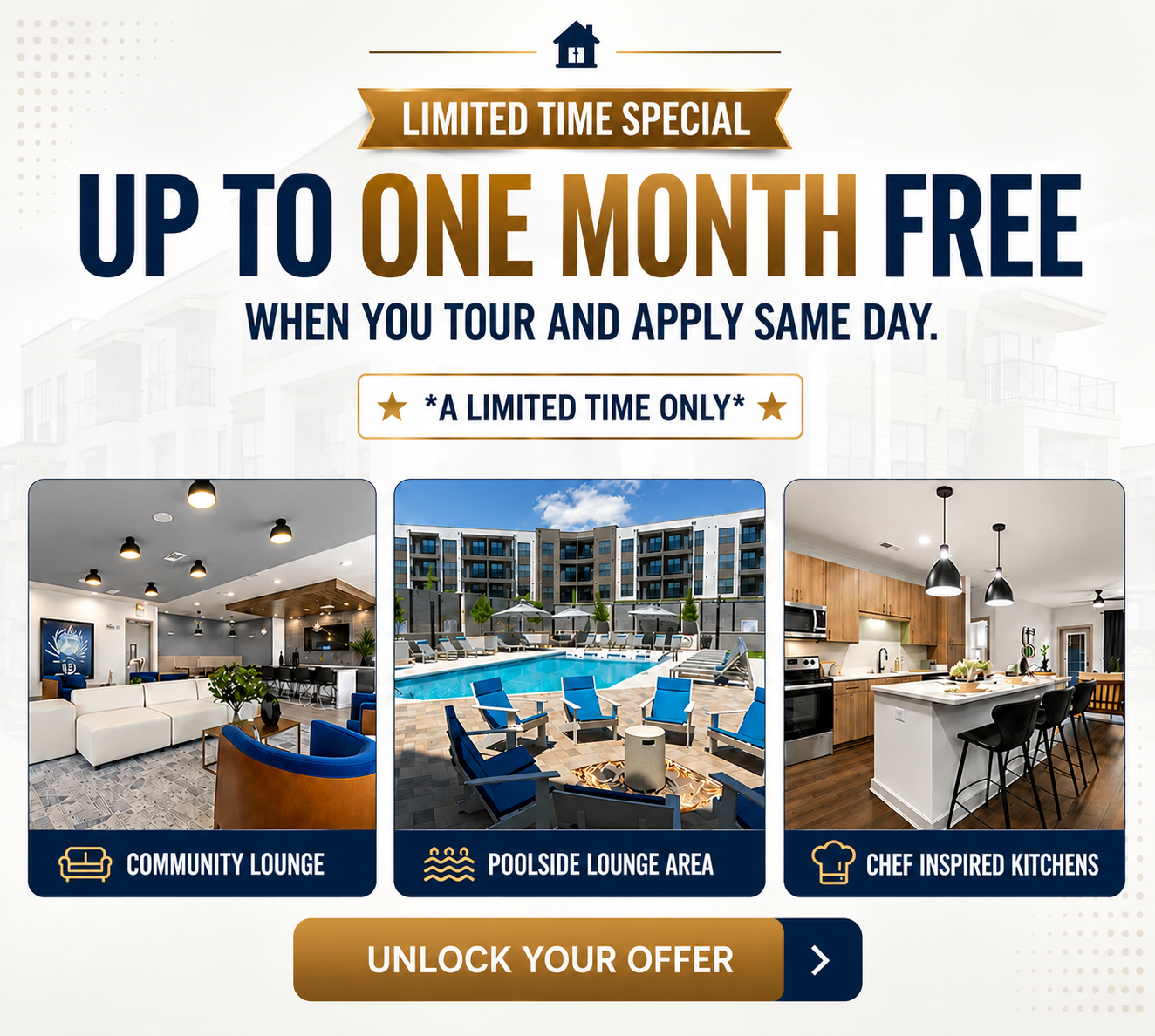 One Months Free when you tour and apply same day